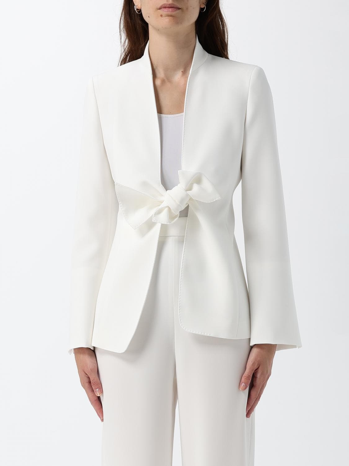Max Mara Slim Fit Short Cady Blazer with Tie Fastening