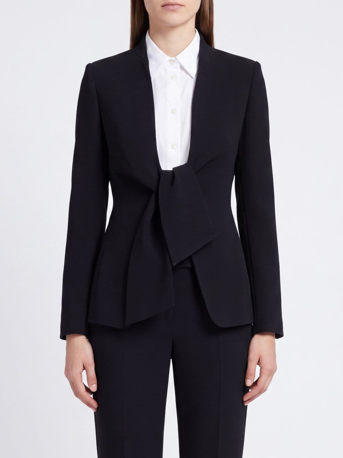 Max Mara Slim Fit Short Cady Blazer with Tie Fastening