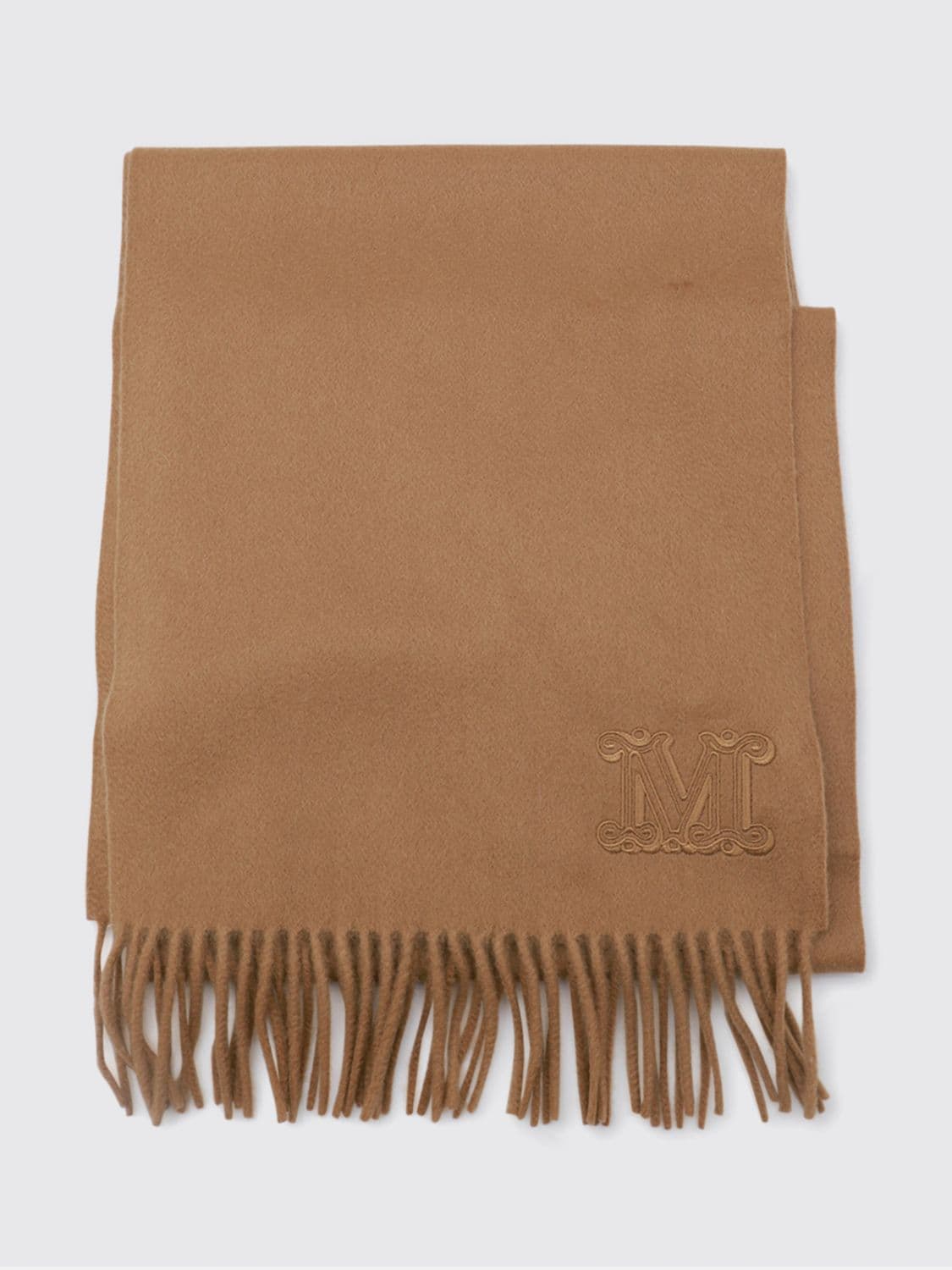 Max Mara Dalia Monogram Pure Cashmere Scarf with Fringed Edges · OS