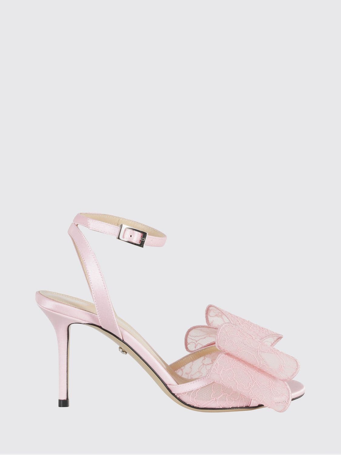 Mach & mach Embroidered Lace and Satin High Stiletto Heel Sandals · 38½