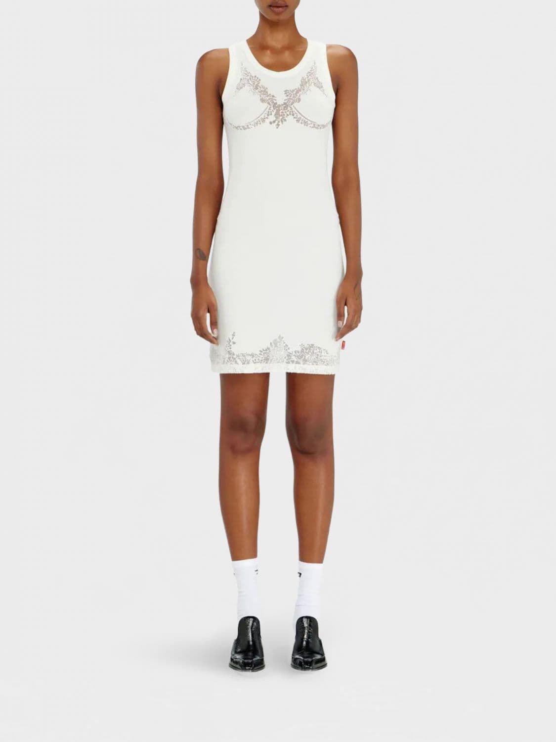Diesel Slim Fit Sleeveless Cotton-Blend Mini Sheath Dress