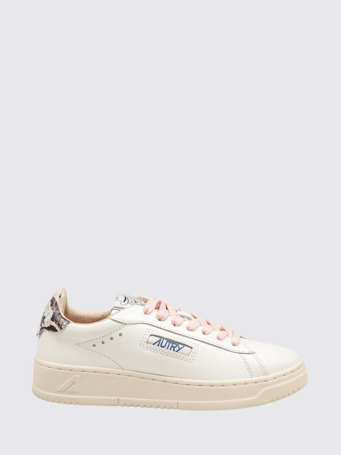 Autry Dallas Low Calfskin Trainers with Python-Effect Inserts