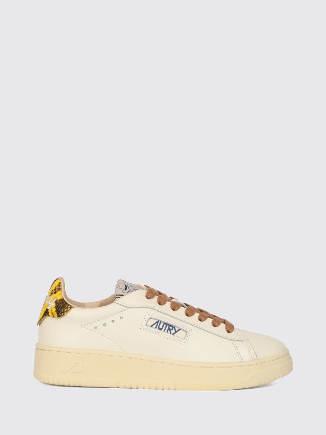 Autry Dallas Low Calfskin Trainers with Python-Effect Inserts