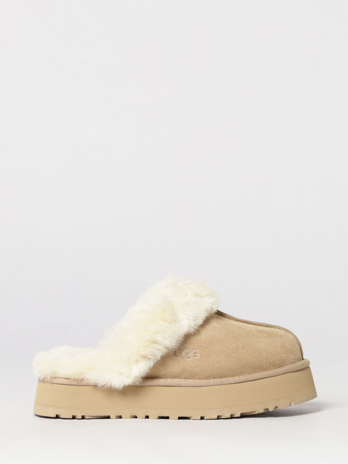 Ugg Disquette Suede Mules with Shearling Lining
