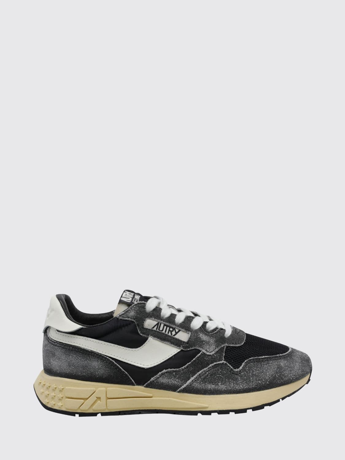 Autry Reelwind Sneakers in Leather and Nylon with Worn Effect