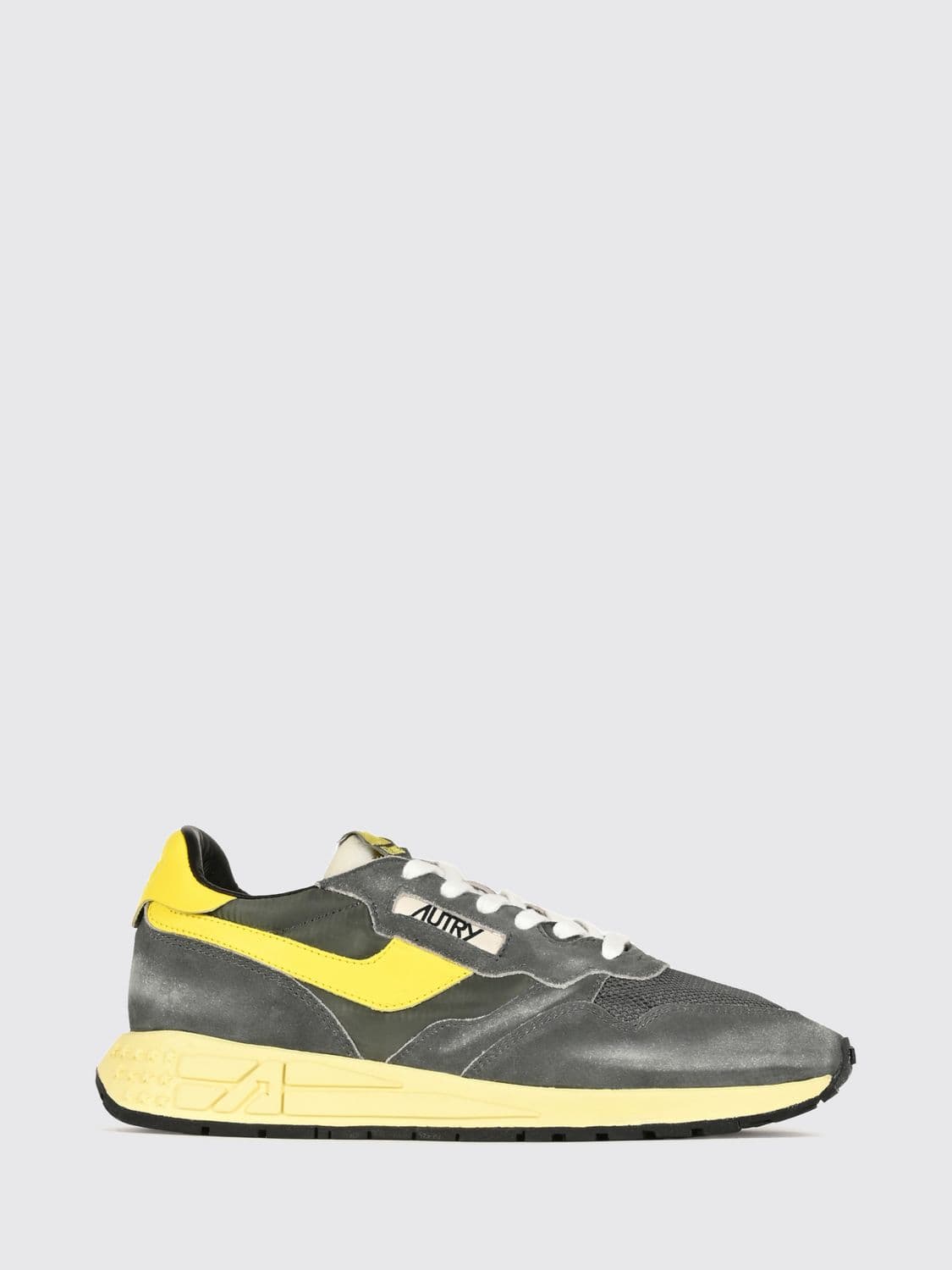 Autry Reelwind Sneakers in Leather and Nylon with Worn Effect