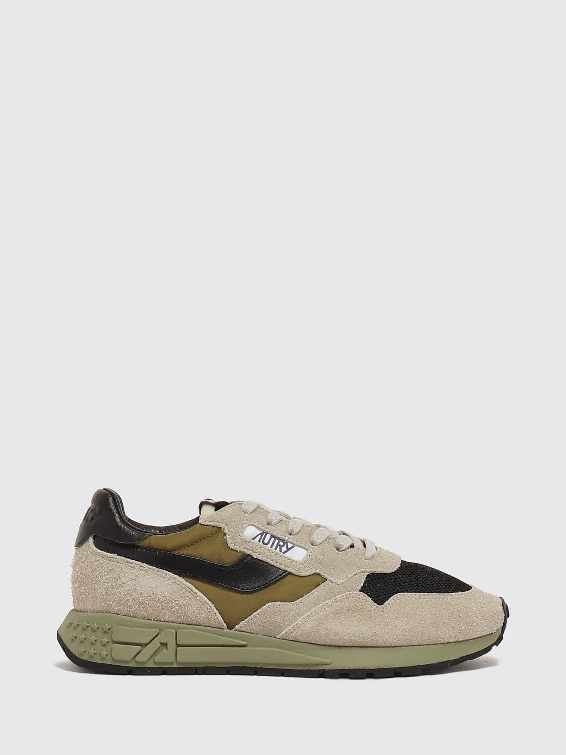 Autry Reelwind Sneakers in Leather and Nylon with Worn Effect