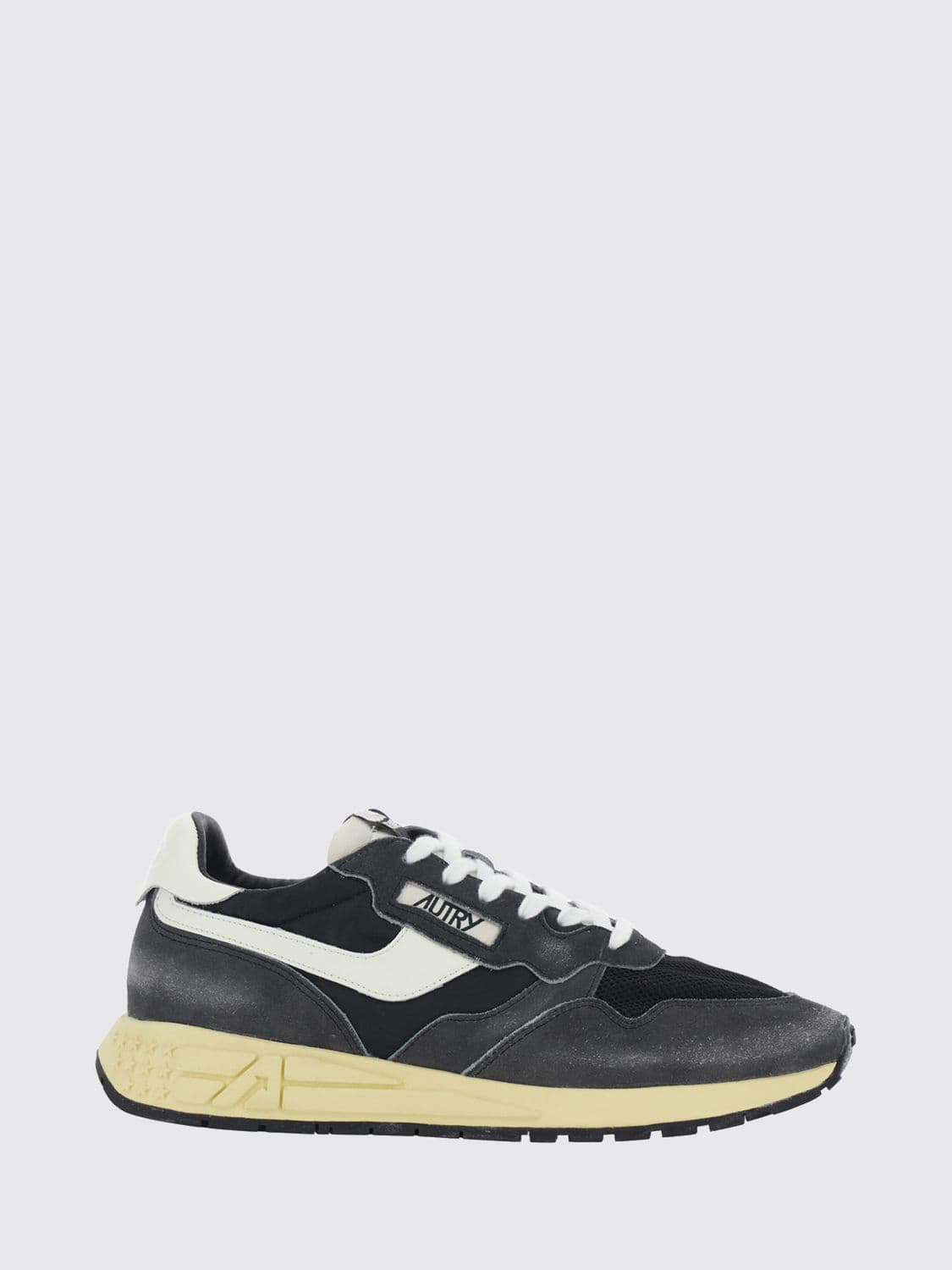 Autry Reelwind Sneakers in Leather and Nylon with Worn Effect