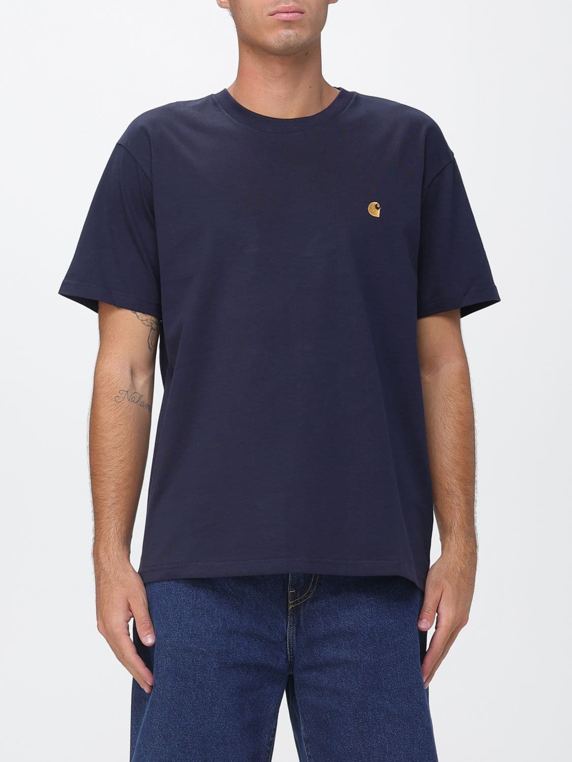 Carhartt Wip Cotton T-Shirt with Embroidered Logo and Dropped Shoulders
