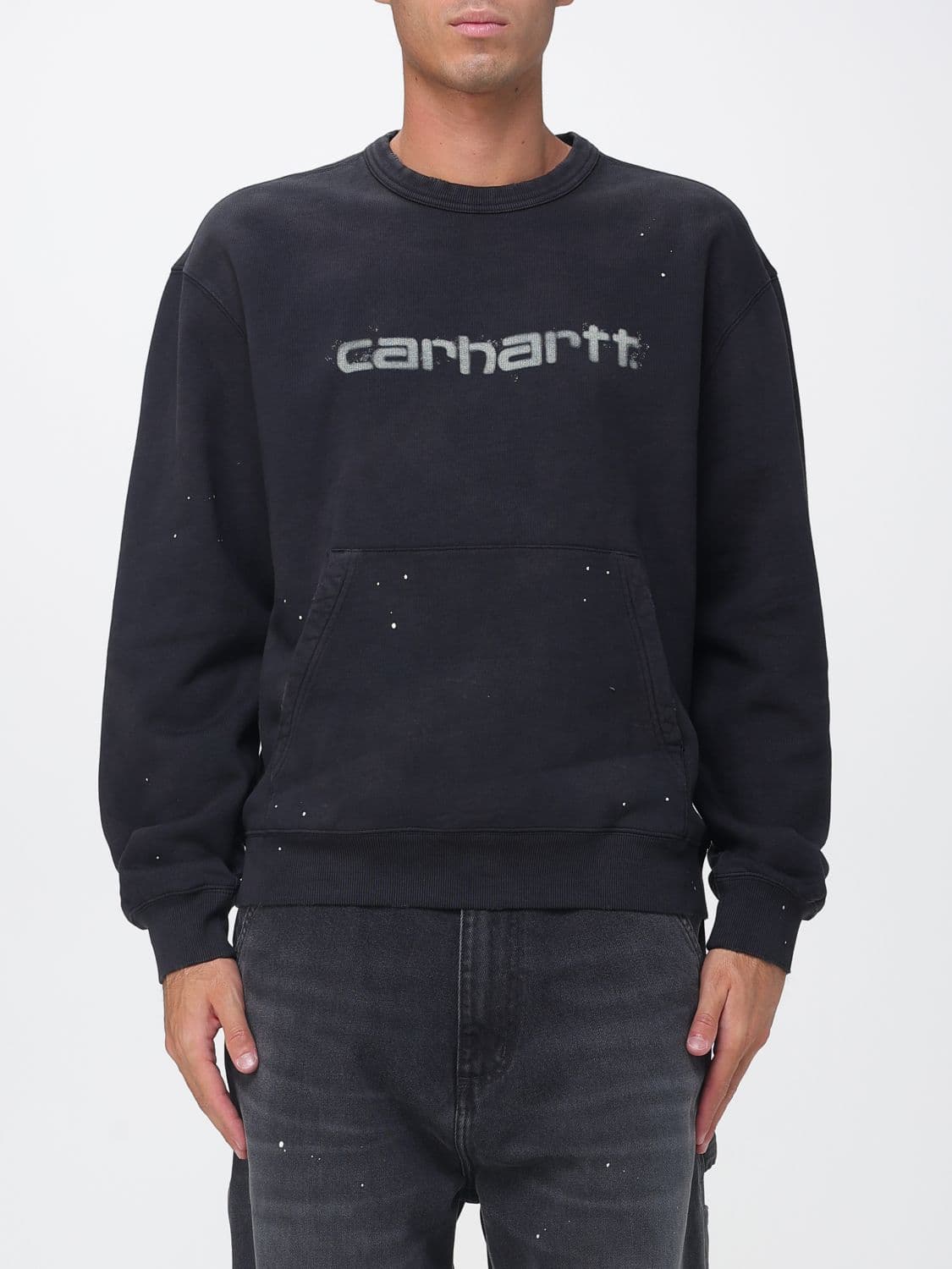 Carhartt Wip Relaxed Fit Cotton Crewneck Jumper with Contrasting Lettering Logo