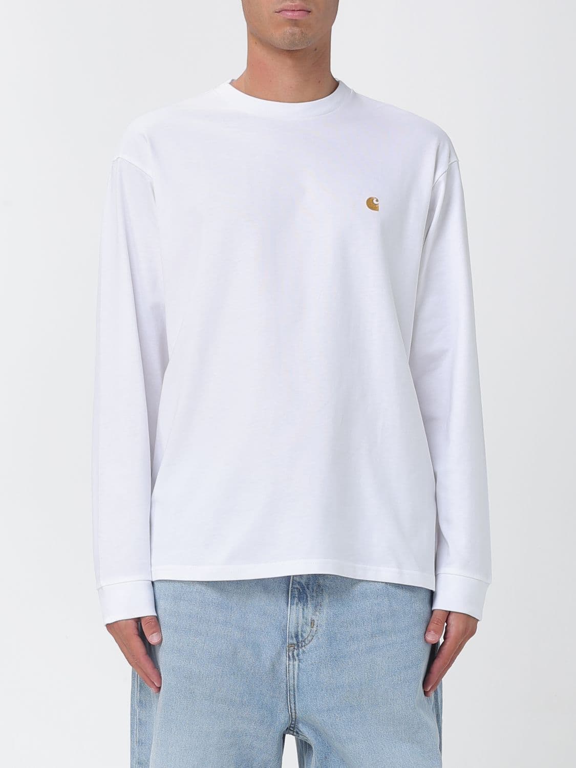 Carhartt Wip Long-Sleeved Embroidered Logo Cotton T-Shirt
