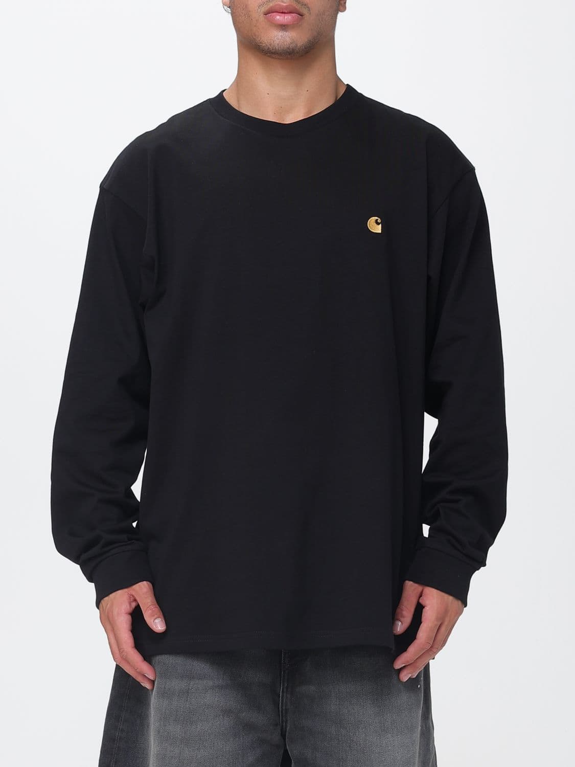 Carhartt Wip Long-Sleeved Embroidered Logo Cotton T-Shirt