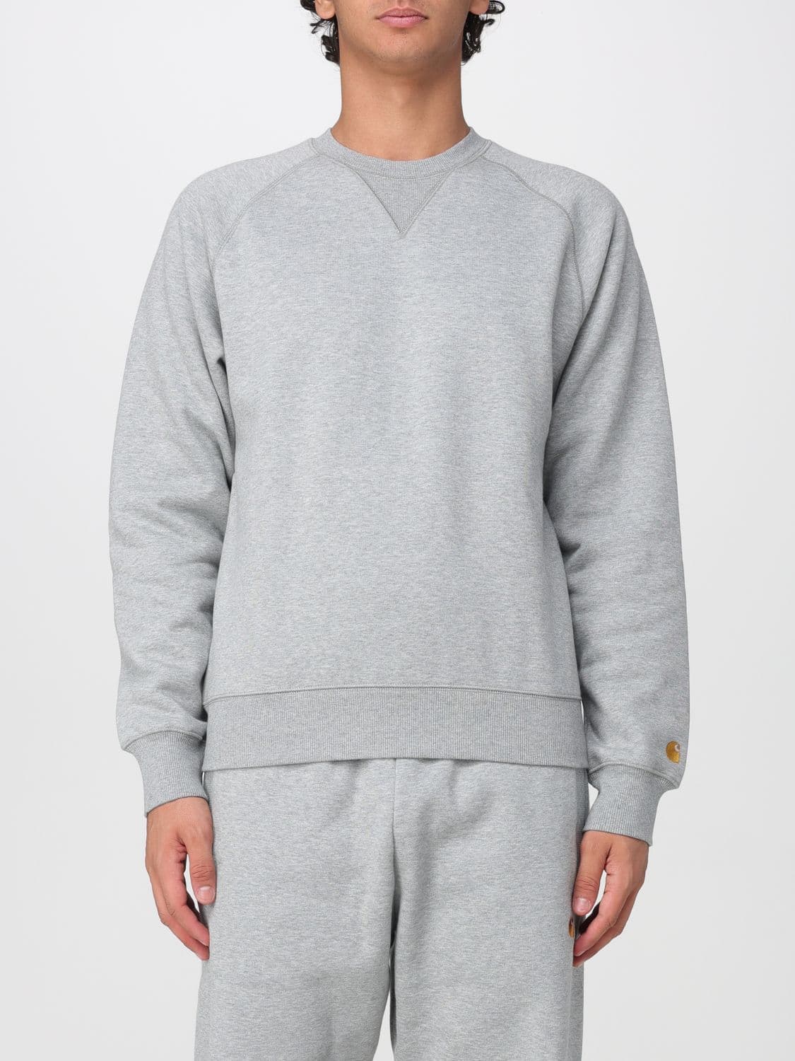 Carhartt Wip Relaxed Fit Solid Colour Cotton Crewneck Jumper with Dropped Shoulders