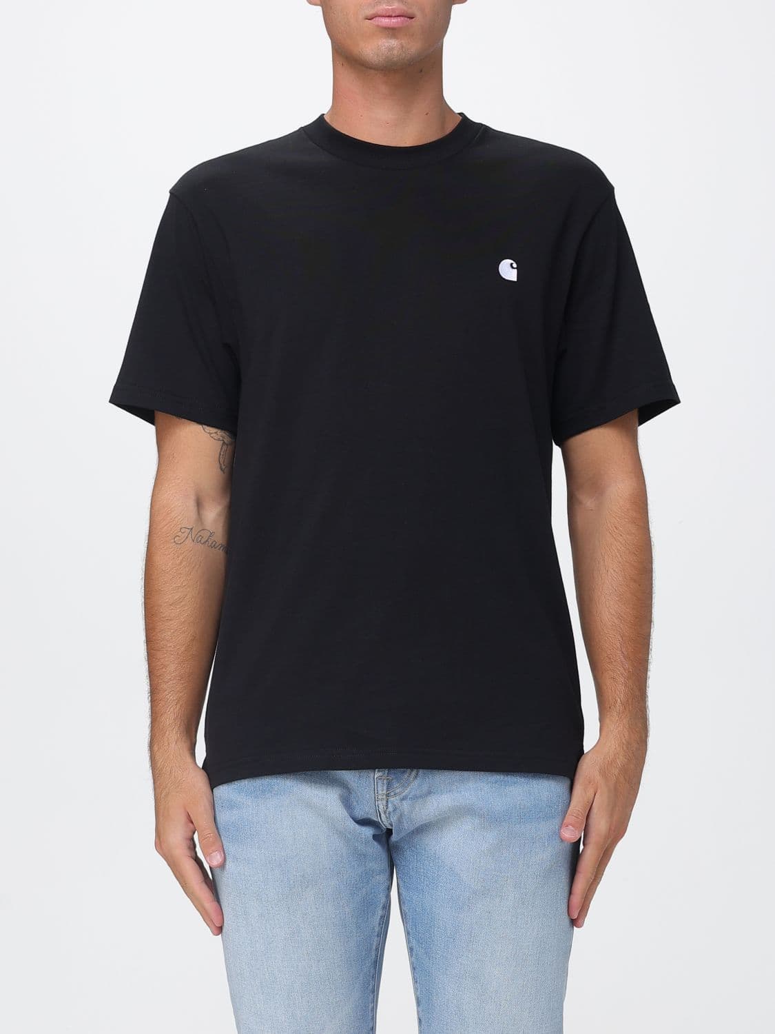 Carhartt Wip Madison Cotton T-Shirt with Embroidered Logo on the Chest