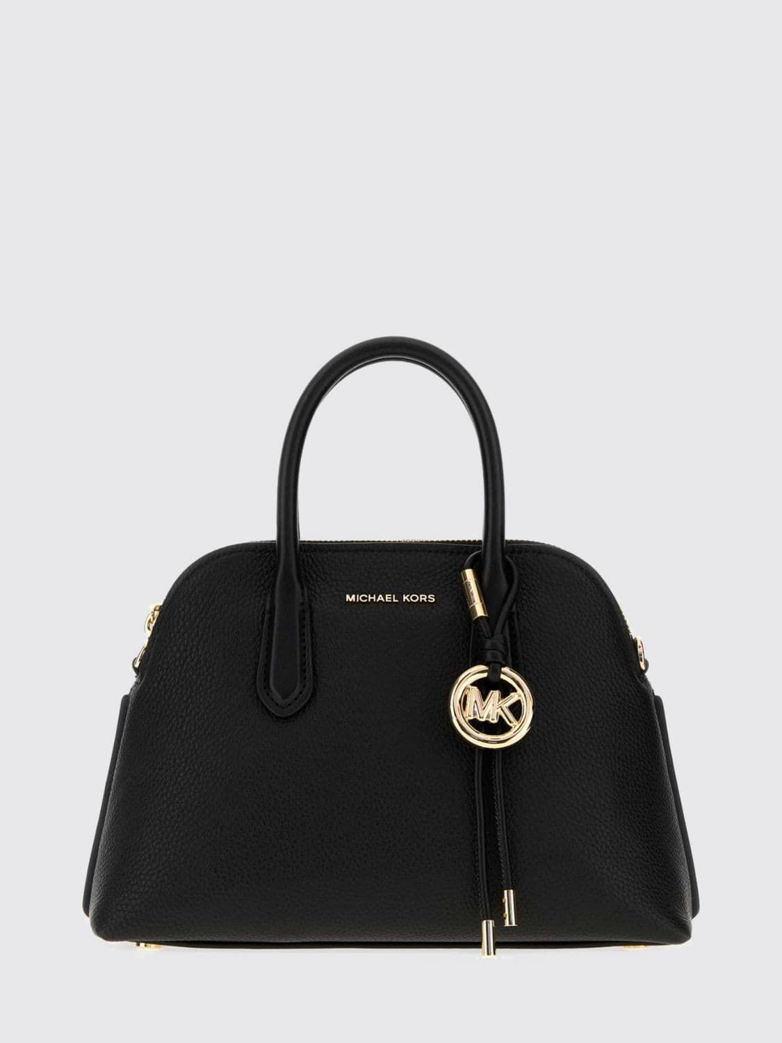 Michael Kors Freddie Mini Leather Handbag with MK Monogram and Logo Charm