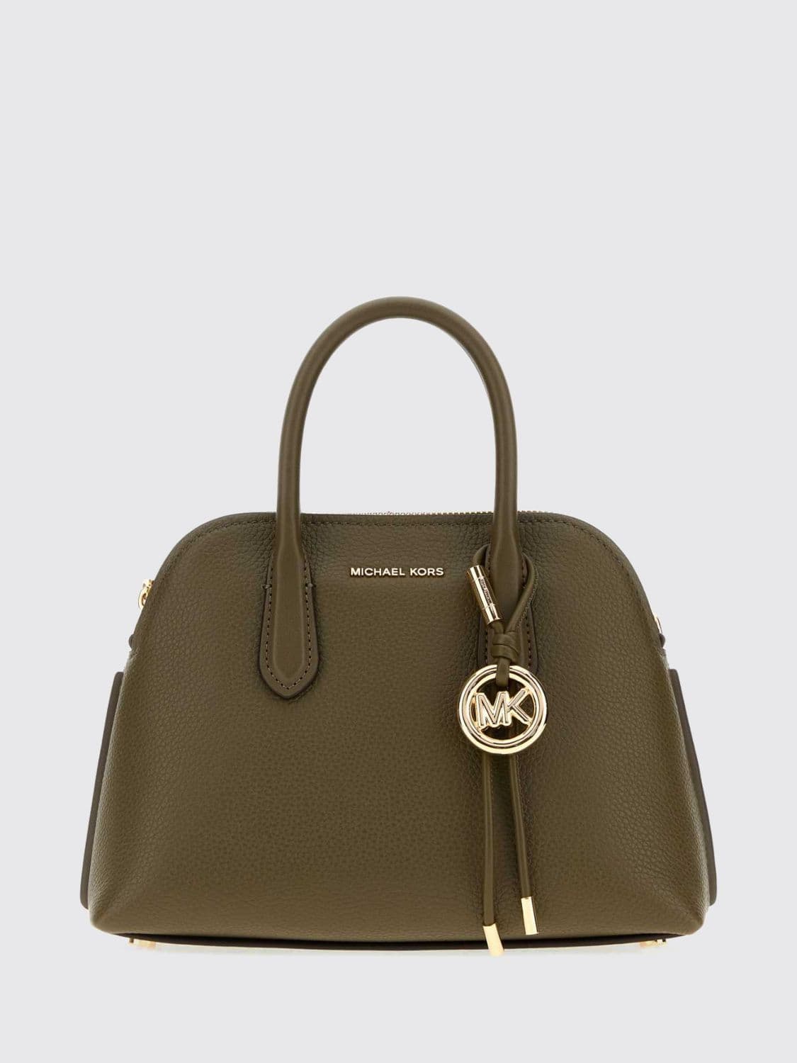 Michael Kors Freddie Mini Leather Handbag with MK Monogram and Logo Charm