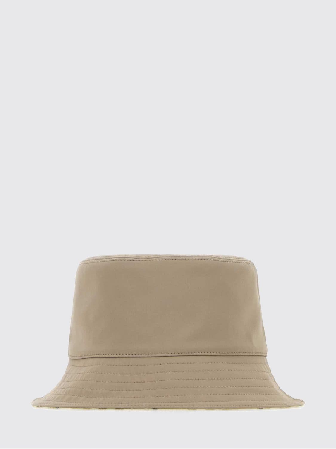 Burberry Equestrian Knight Logo Bucket Hat in Beige Technical Fabric · L