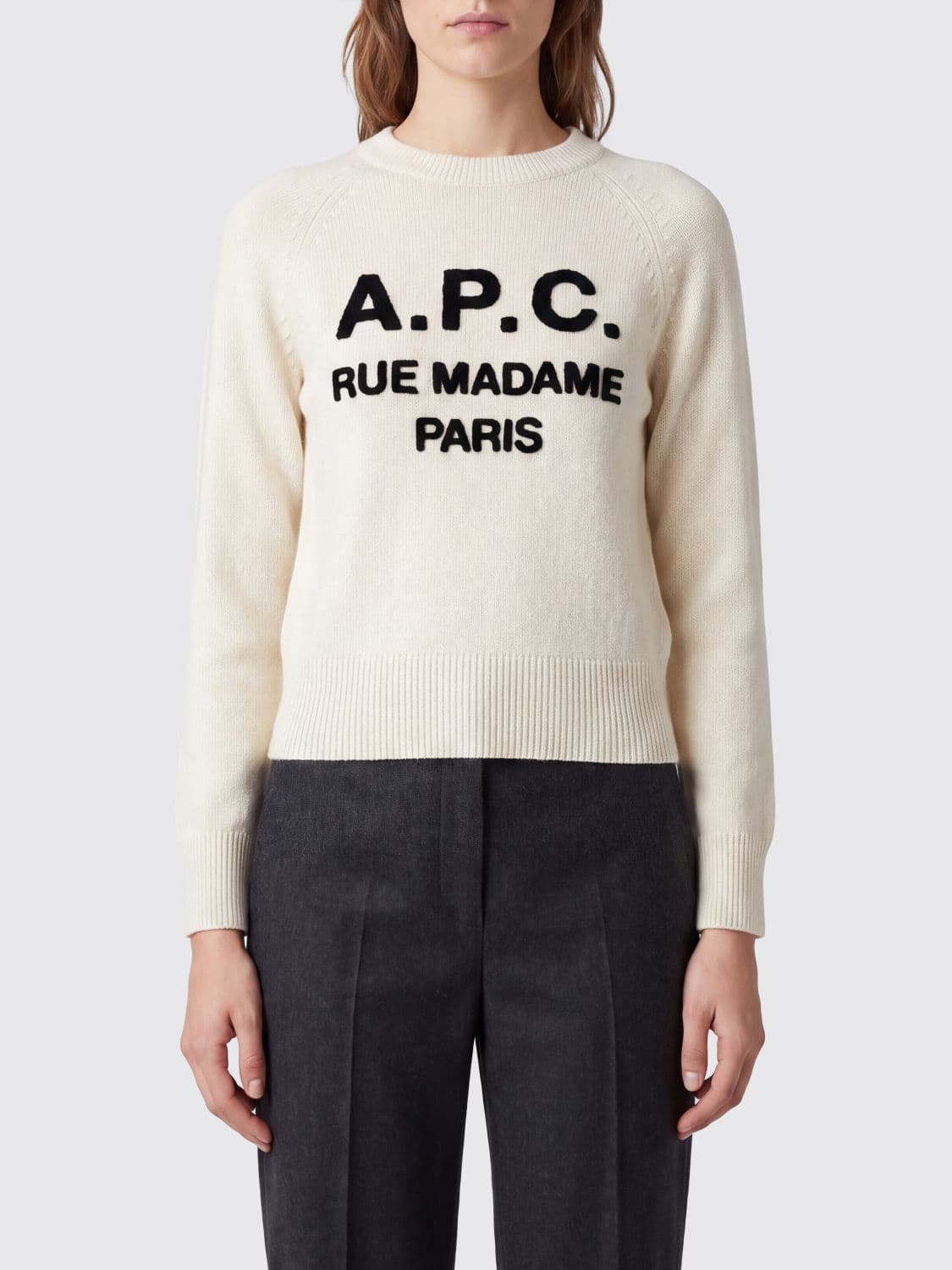 A.p.c. A. P.C. Virgin Wool Crewneck Jumper with Jacquard Logo