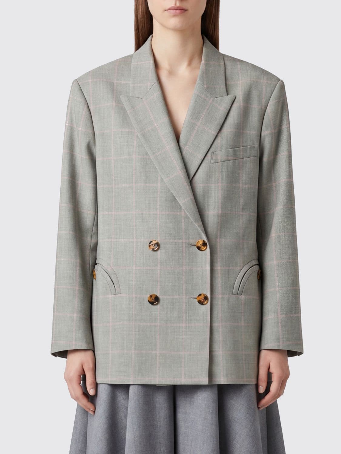 Blazé Milano Tartan Double-Breasted Wool and Silk-Blend Blazer
