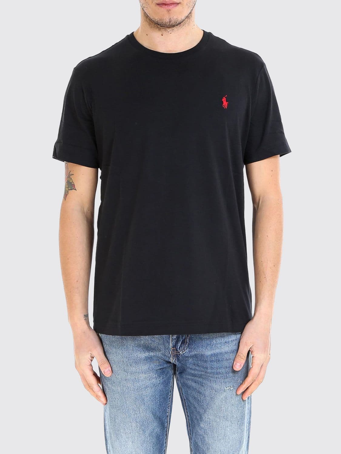 Polo Ralph Lauren Crewneck Cotton T-shirt with Embroidered Pony Logo