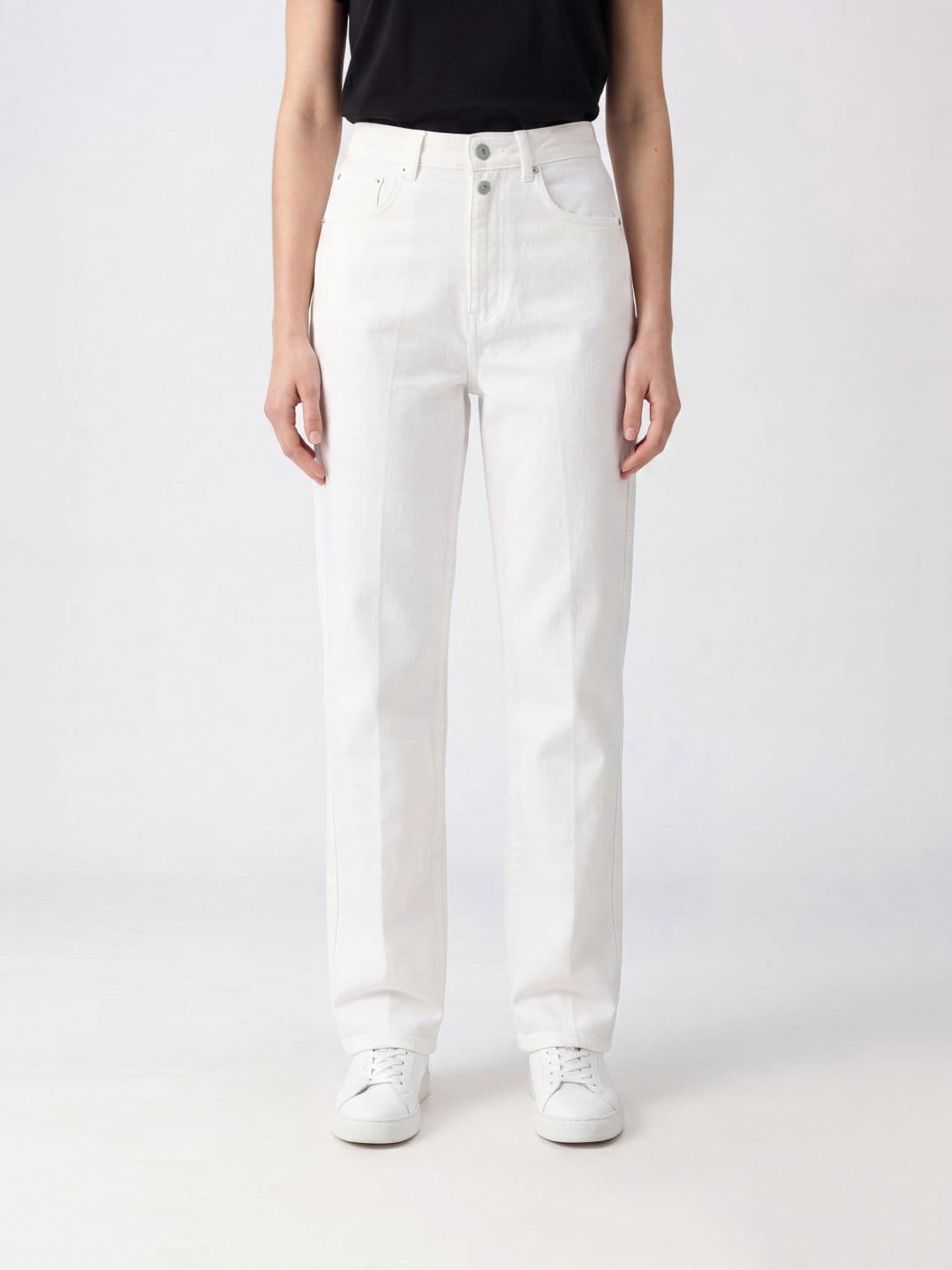 Lemaire High-Waisted Straight-Leg Jeans in Milk Cotton Denim