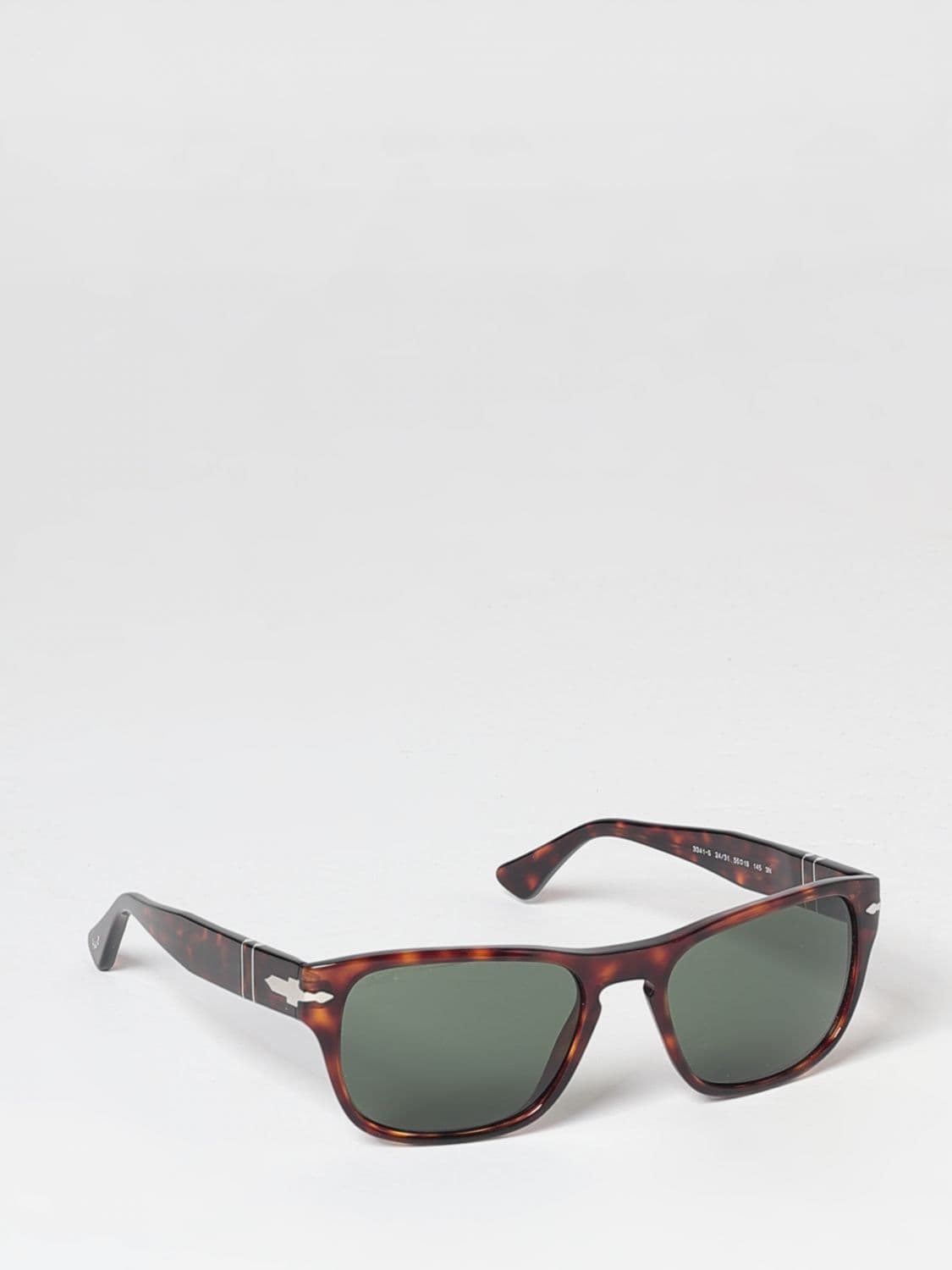 Persol Rectangular Aviator Sunglasses in Tortoiseshell Acetate with Dark Lenses