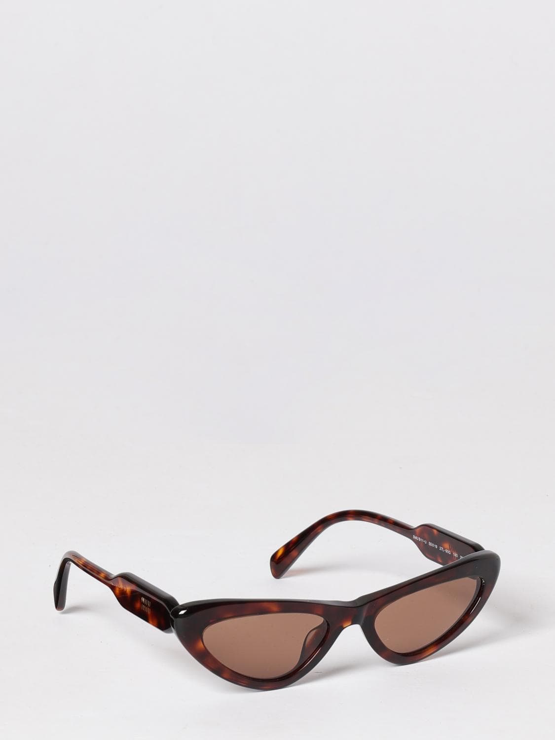 Miu Miu Triangular Frame Acetate Sunglasses with Contrast Logo · 55