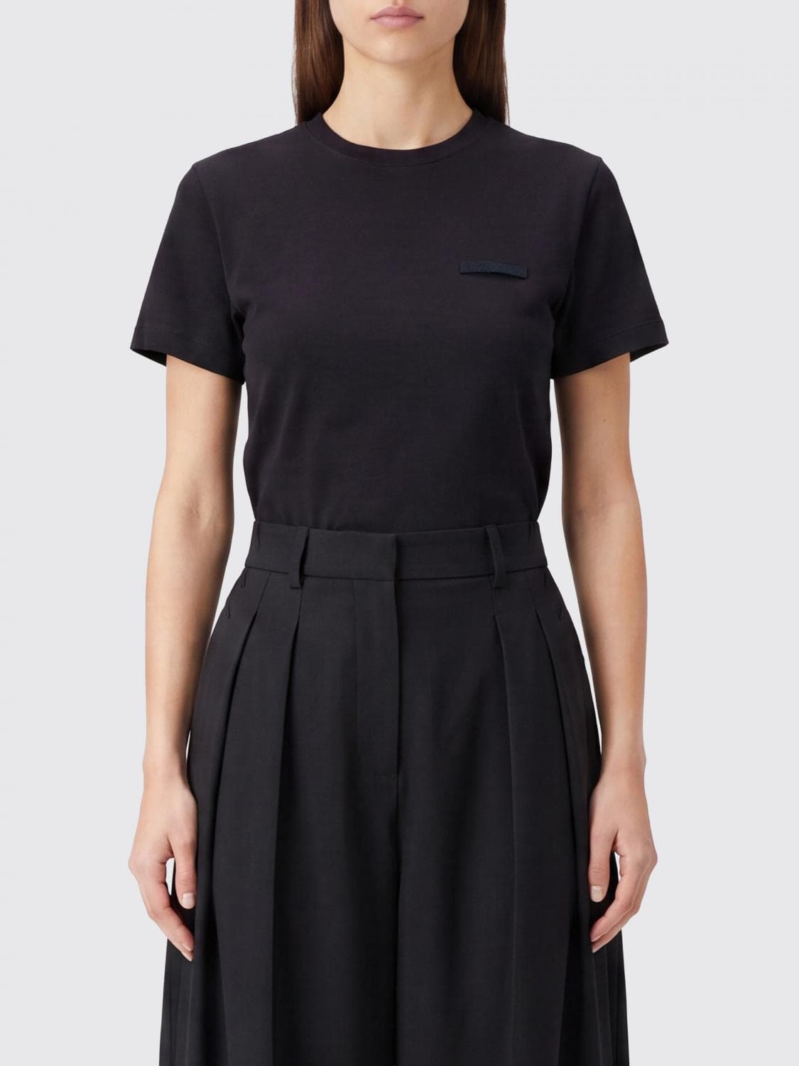 Jacquemus Short-Sleeve Stretch-Cotton Crewneck T-Shirt with Straight Hem