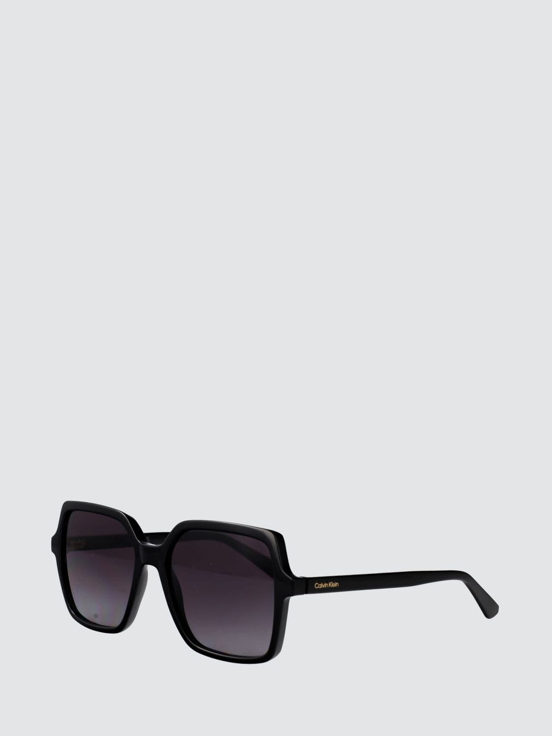 Calvin Klein Rectangular Cat-Eye Sunglasses in Black Acetate