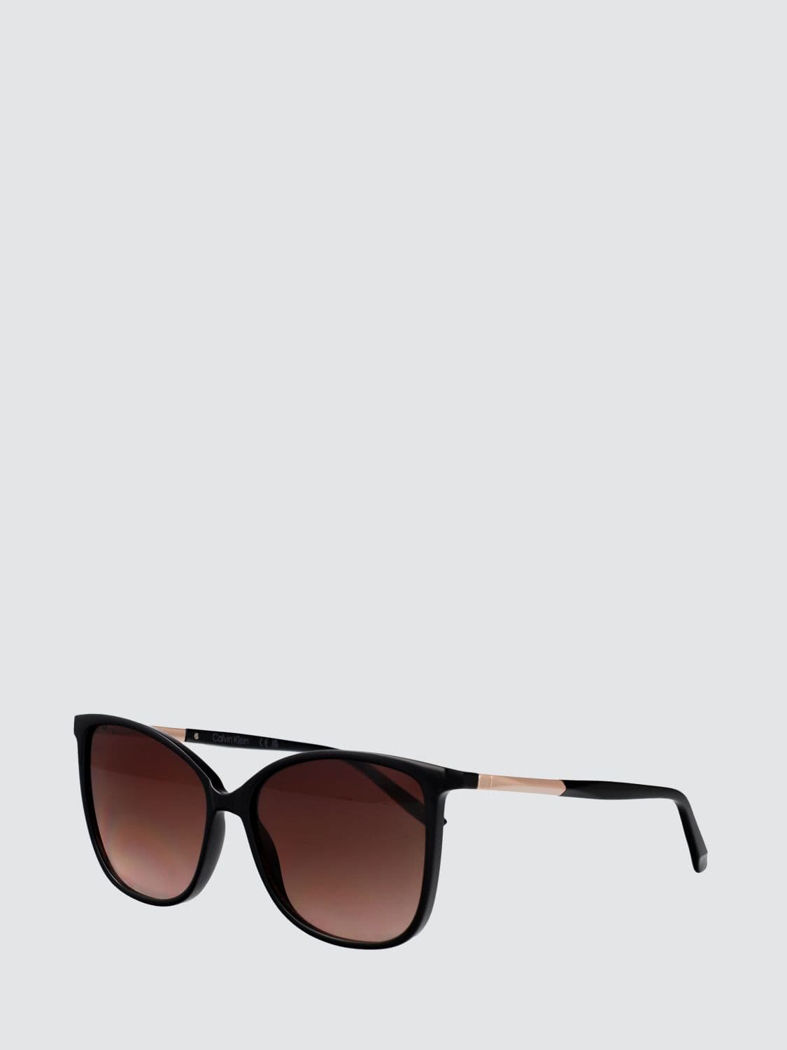 Calvin Klein Cat-Eye Acetate Sunglasses with Amber Lenses