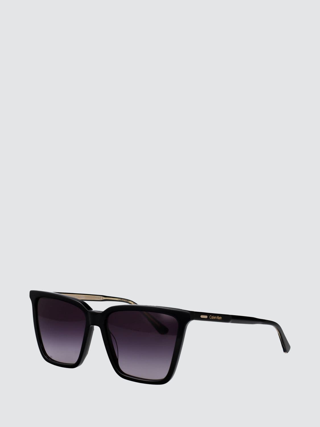 Calvin Klein Black Acetate Cat-Eye Sunglasses with Logo