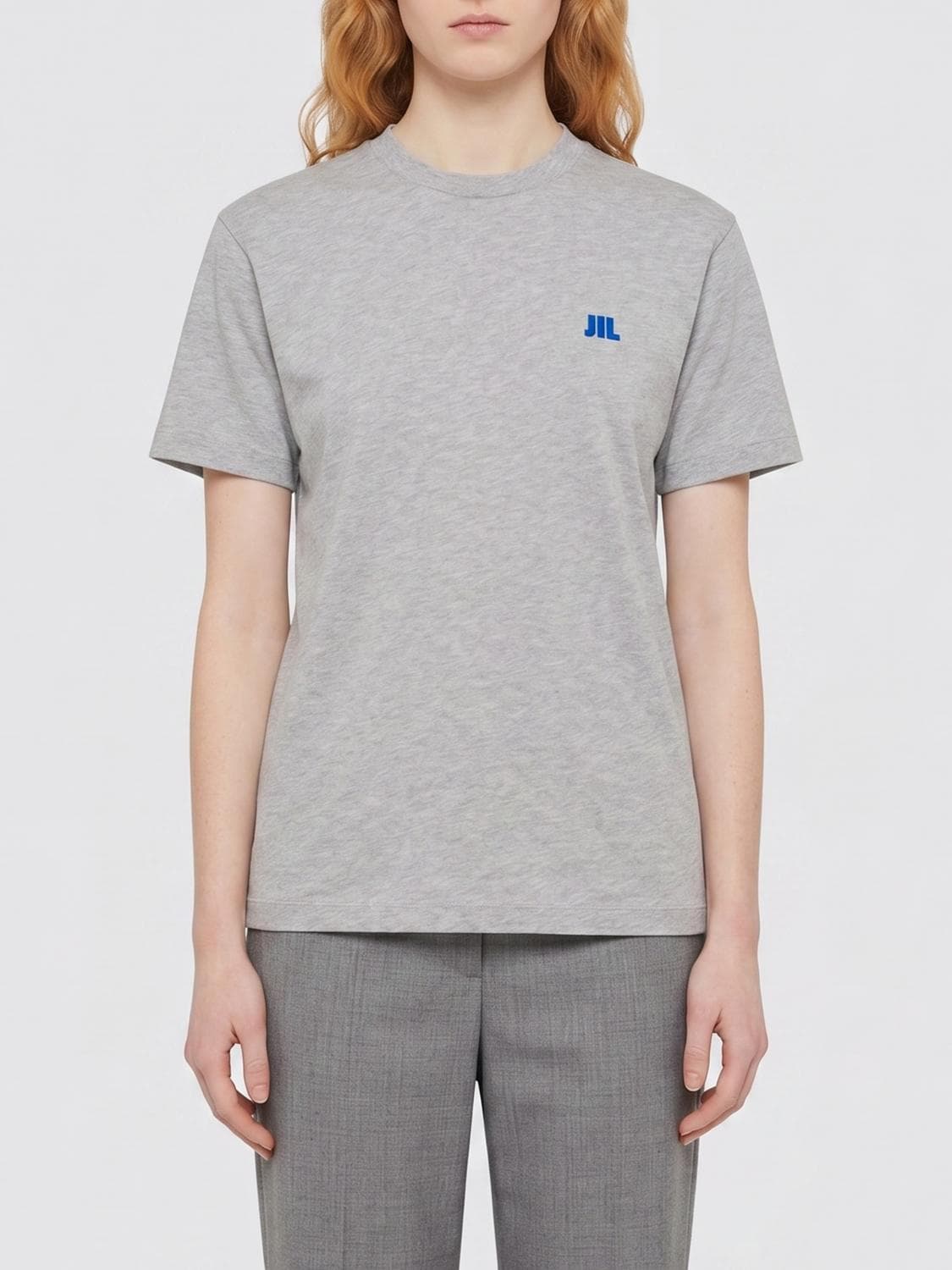Jil Sander Cotton T-Shirt with Contrasting Embroidered Front Logo