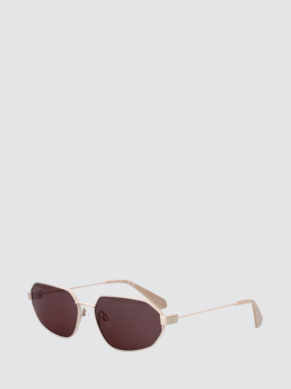 Calvin Klein Jeans Oval Metal Sunglasses with Engraved Logo