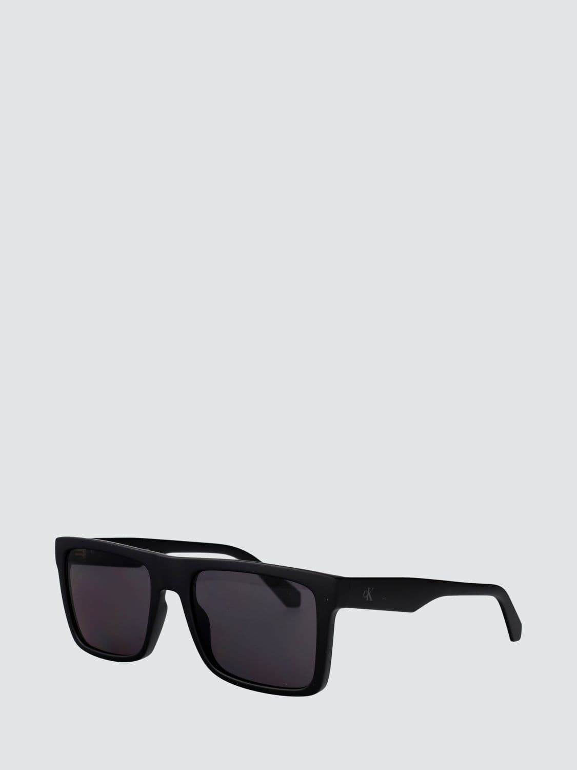 Calvin Klein Jeans Black Acetate Aviator Sunglasses with Monogram · 57