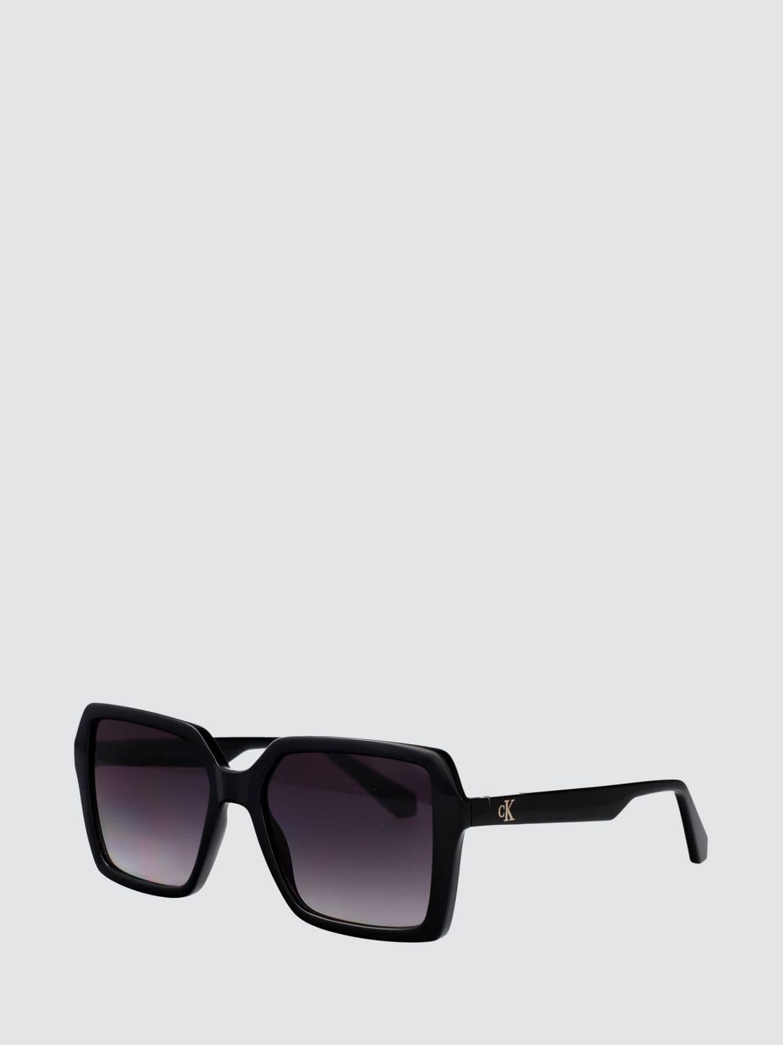 Calvin Klein Jeans Black Acetate Cat-Eye Sunglasses with Monogram · 54