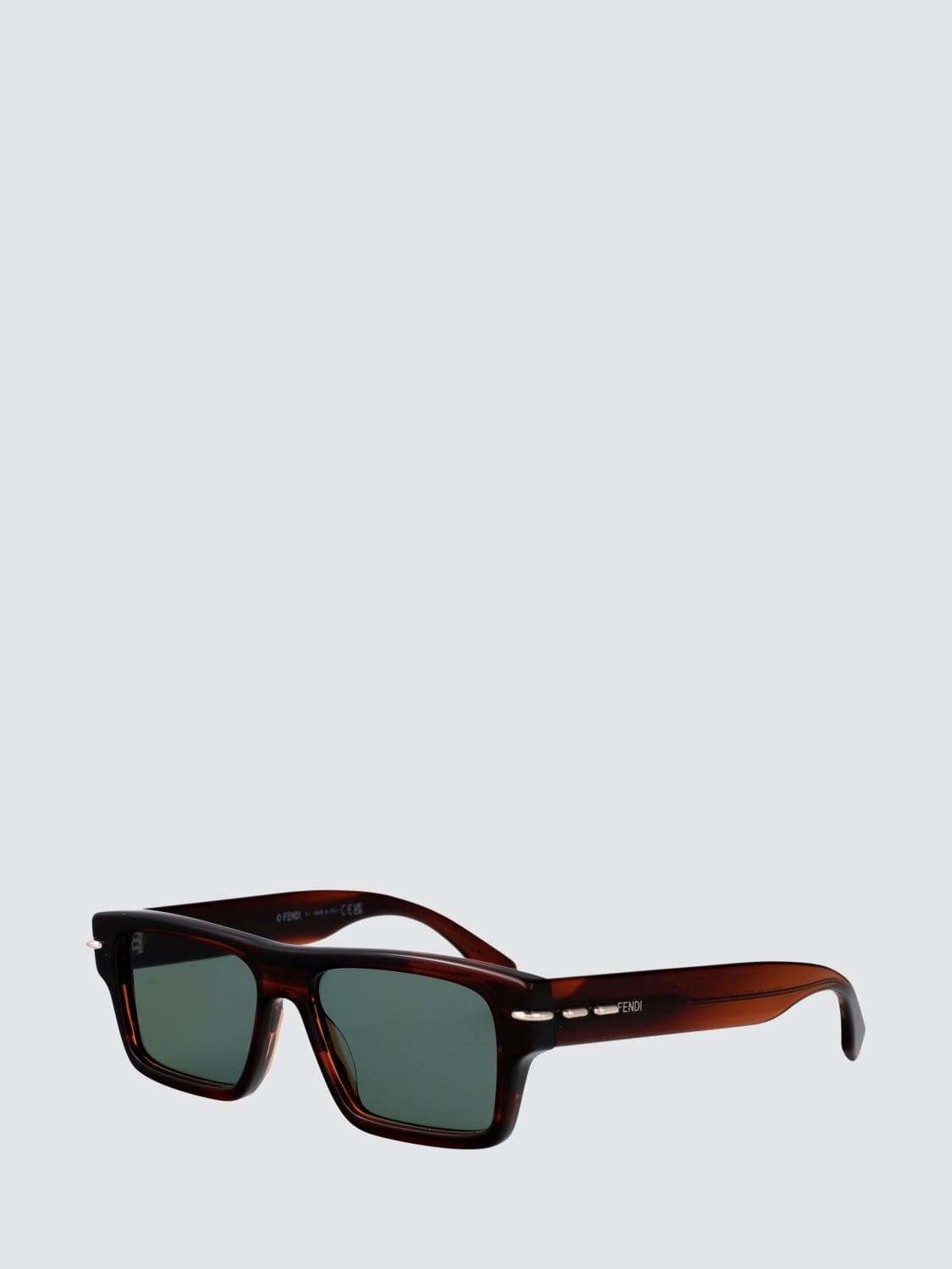 Fendi Rectangular Acetate Sunglasses with Contrasting Logo · 54