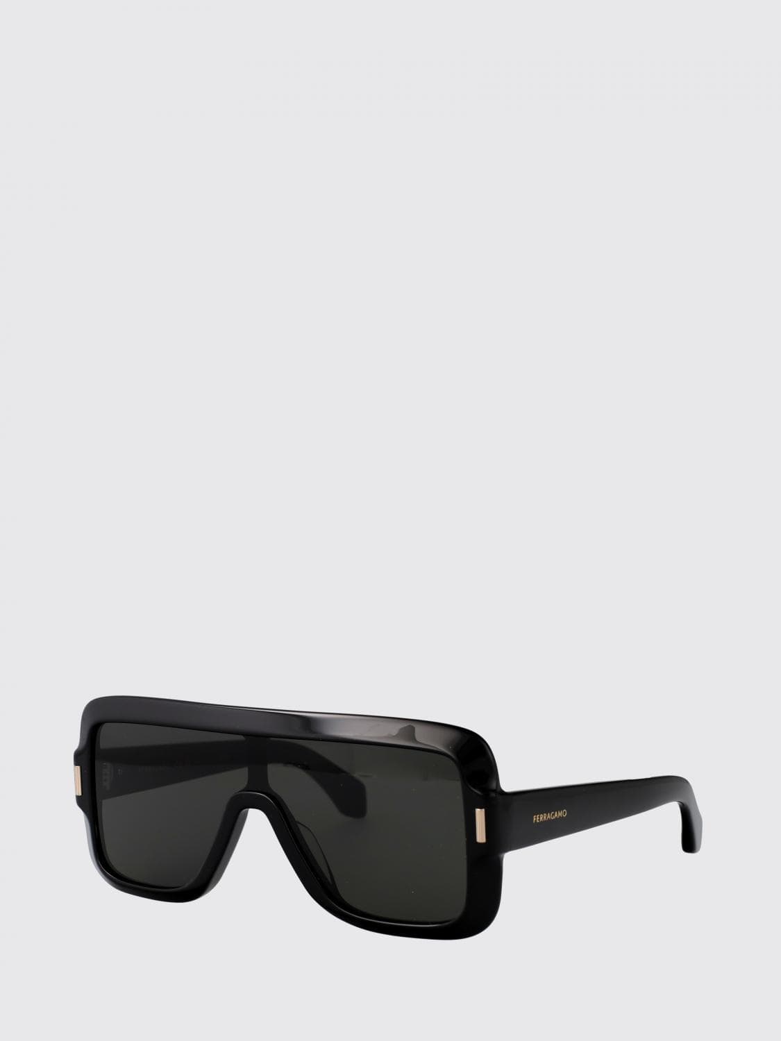 Ferragamo Tortoiseshell Rectangular Shield Sunglasses · 55