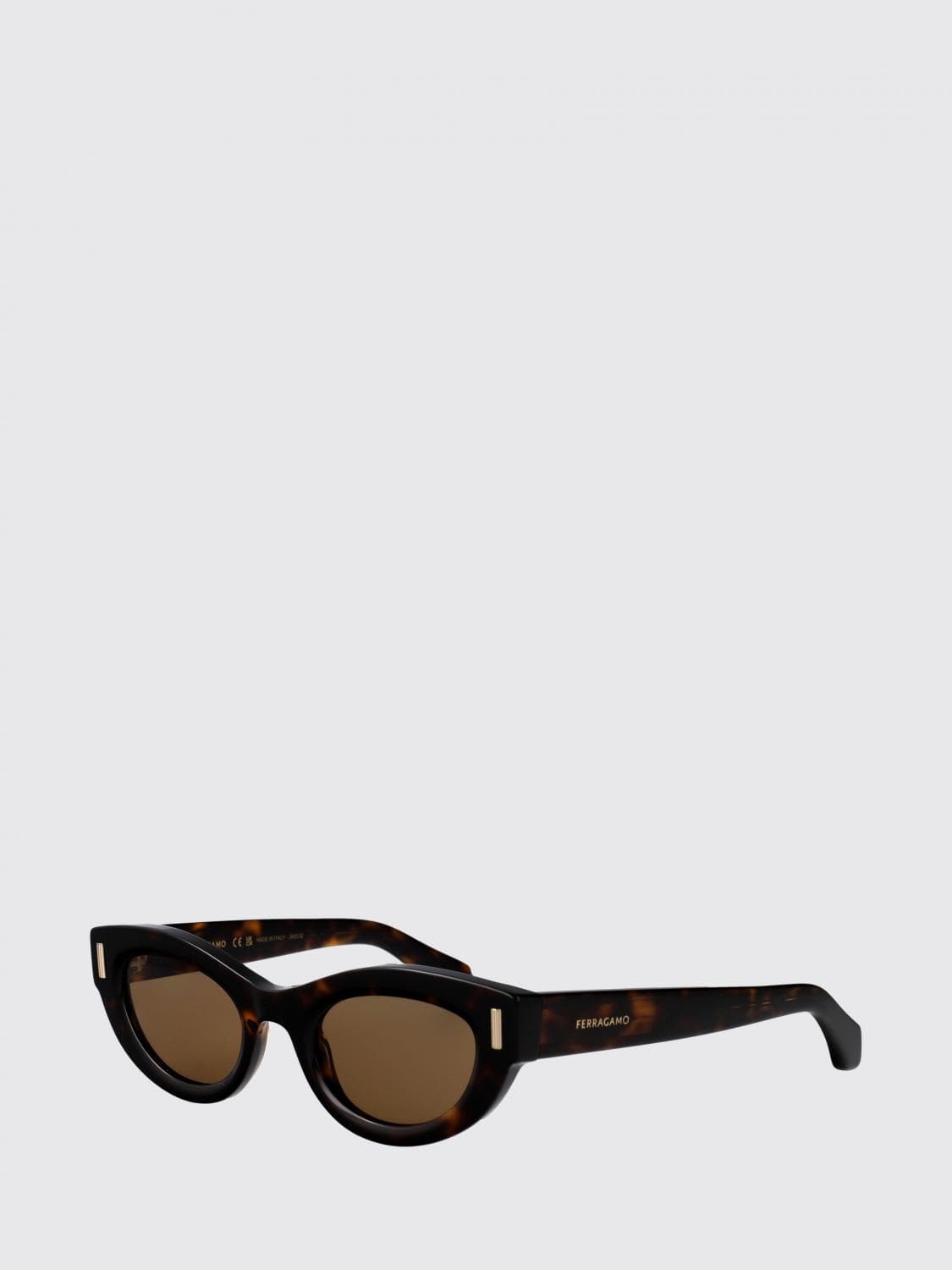 Ferragamo Oval Cat-Eye Sunglasses in Acetate with Logo Lettering · 49