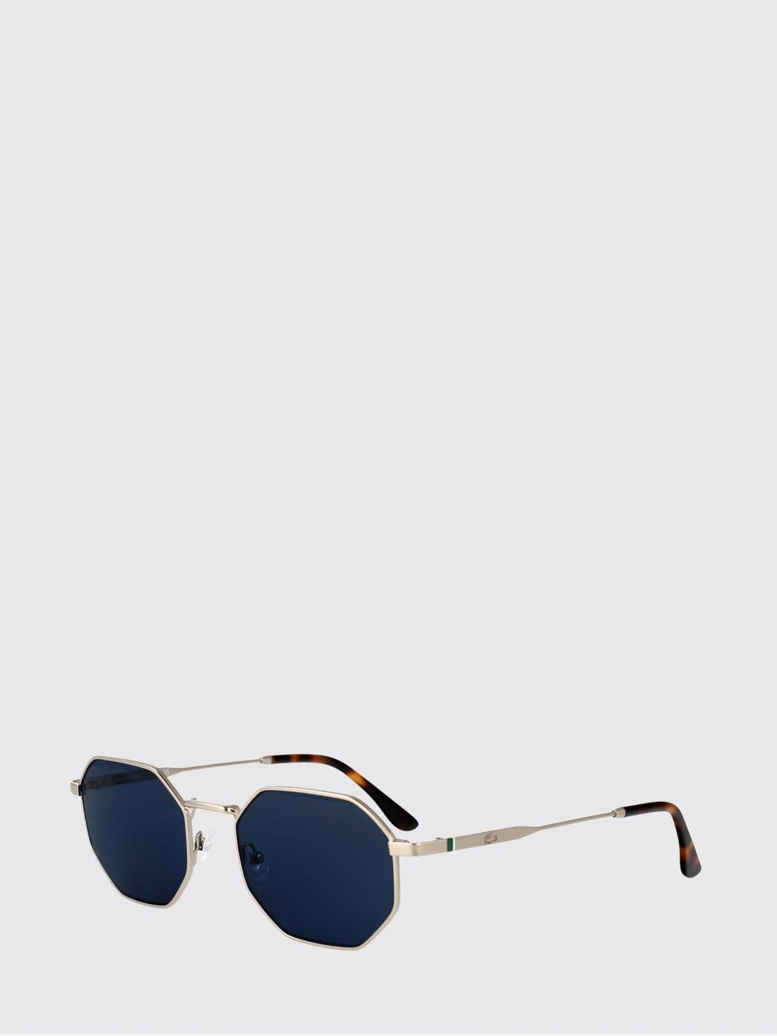 Lacoste Metal Aviator Sunglasses with Monogram and Adjustable Nose Pads · 53