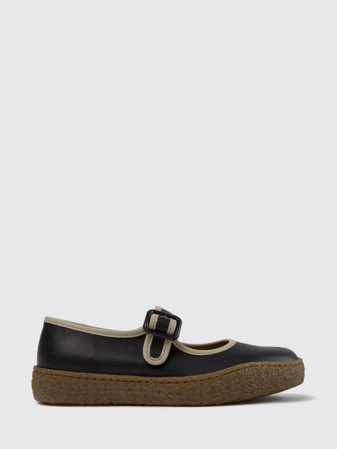 Camper Peu Terreno Bicolor Smooth Leather Mary Jane Flats with Strap