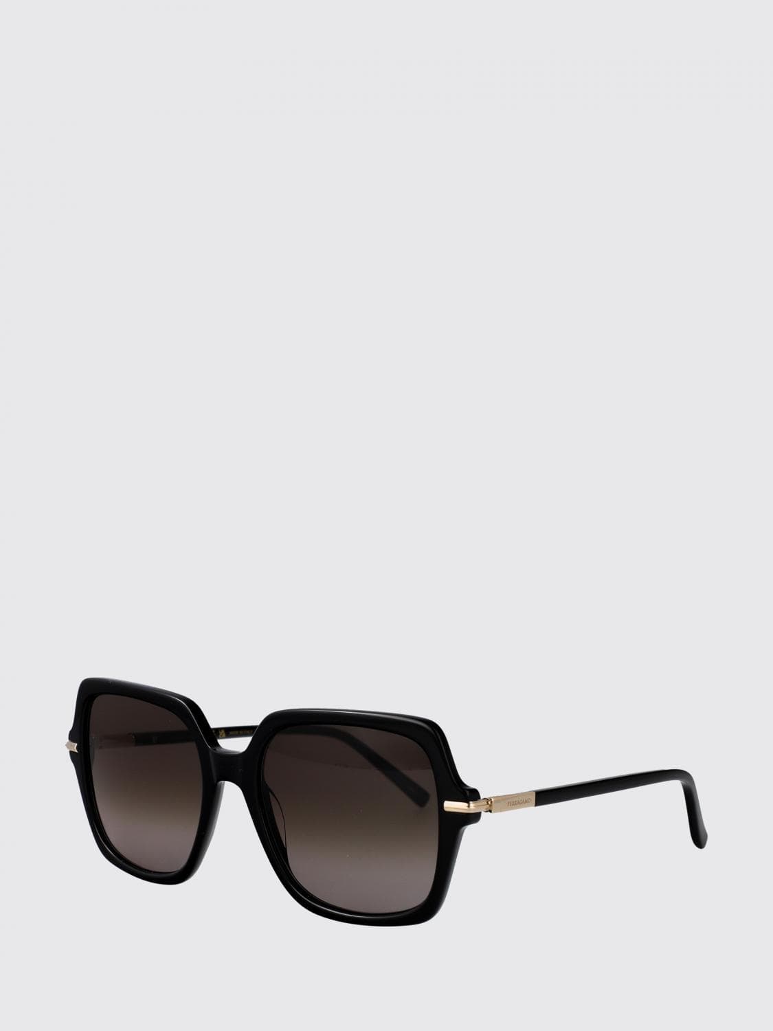 Ferragamo Butterfly Acetate Sunglasses with Logo Lettering and Dark Lenses