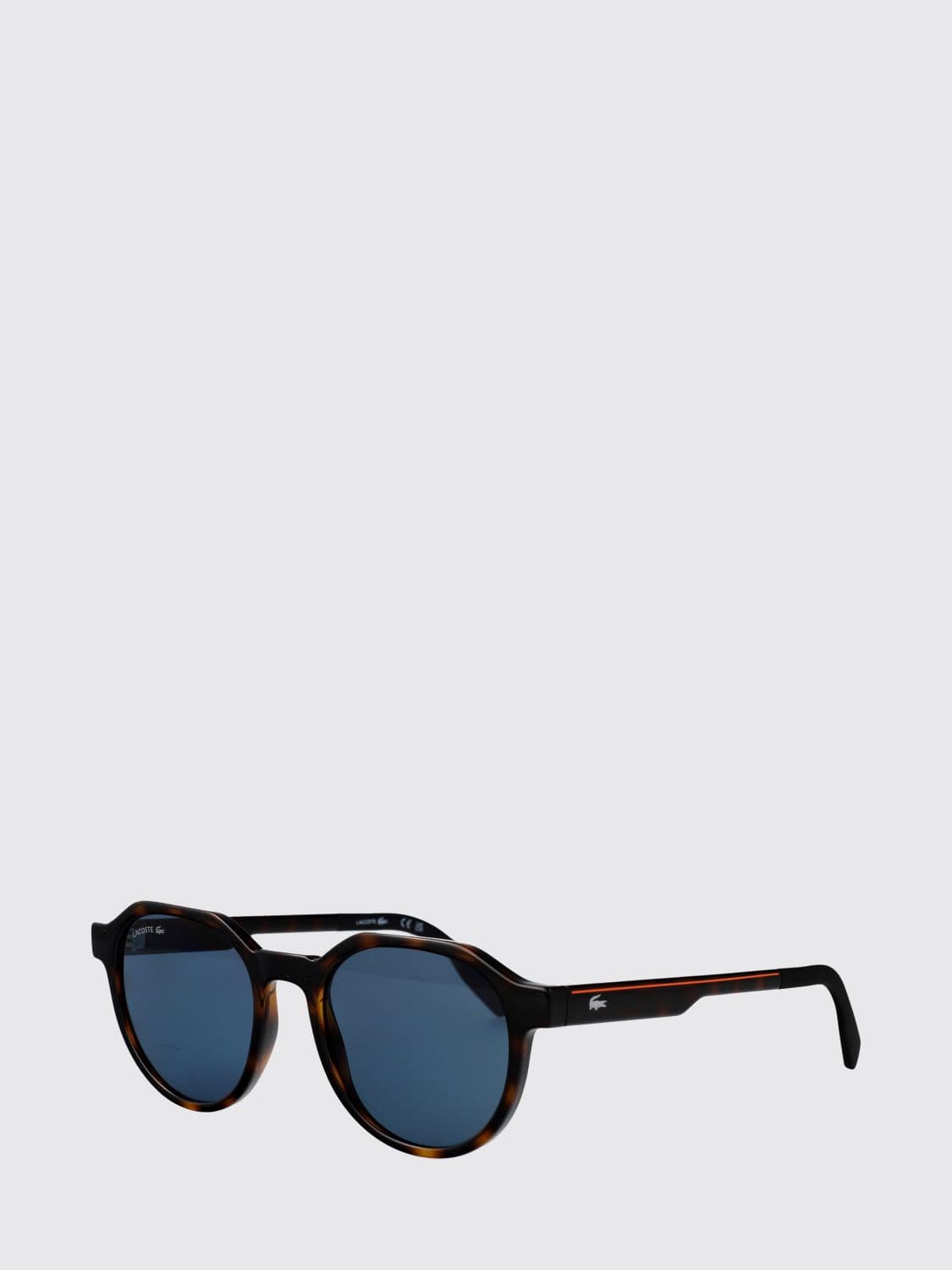 Lacoste Tortoiseshell Acetate Aviator Sunglasses with Monogram Logo · 52