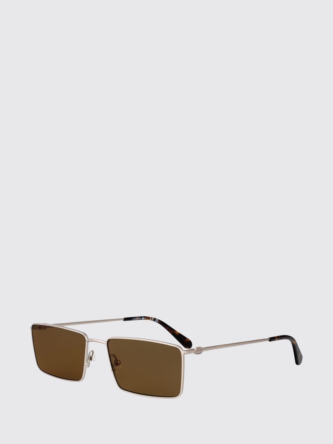 Lacoste Metal Aviator Sunglasses with Amber Lenses and Embossed Logo · 56