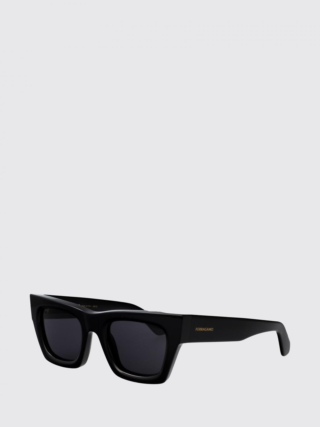 Ferragamo Rectangular Cat-Eye Sunglasses in Acetate with Lettering Logo