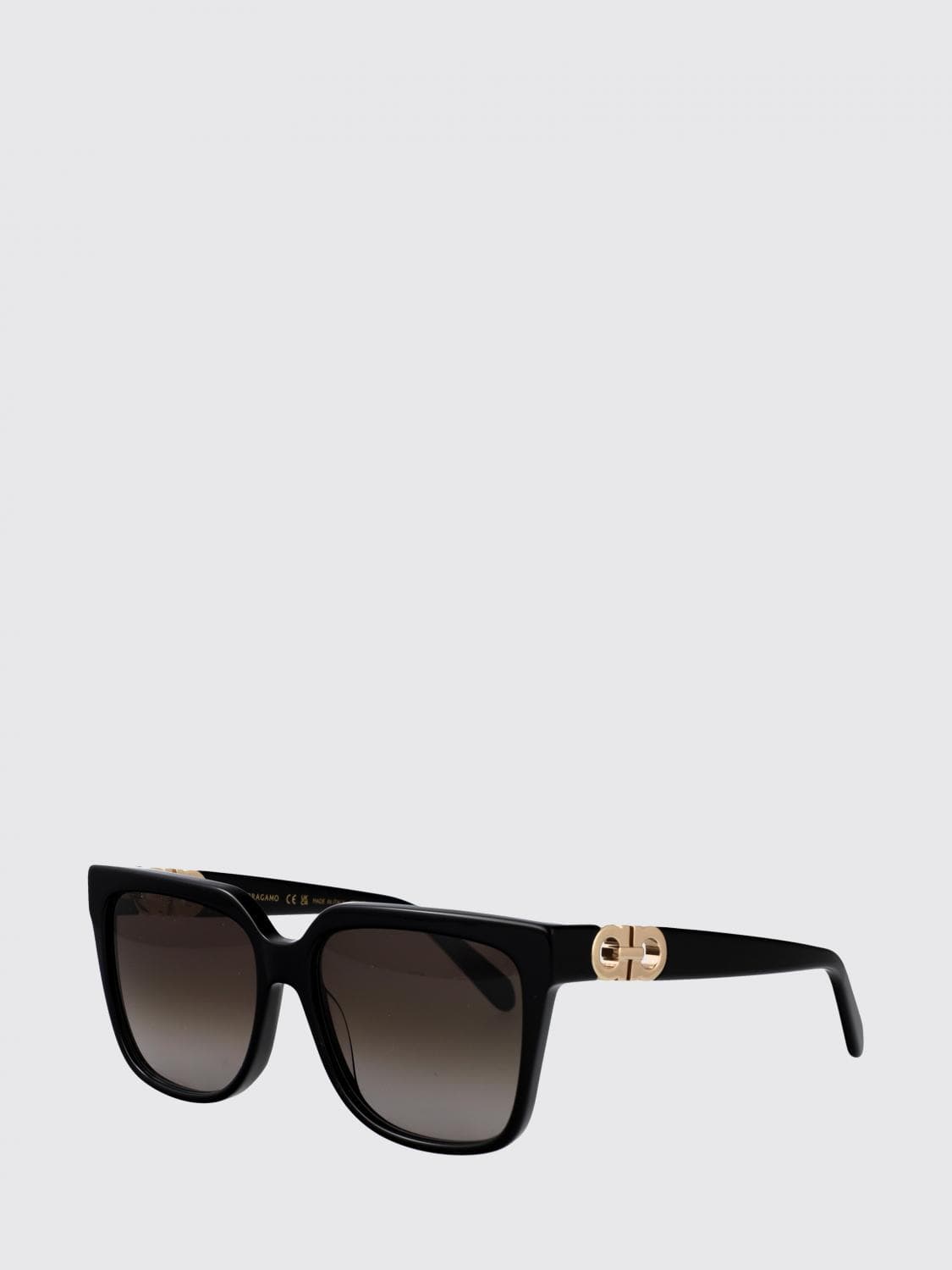 Ferragamo Rectangular Cat-Eye Sunglasses in Acetate with Gancini Logo