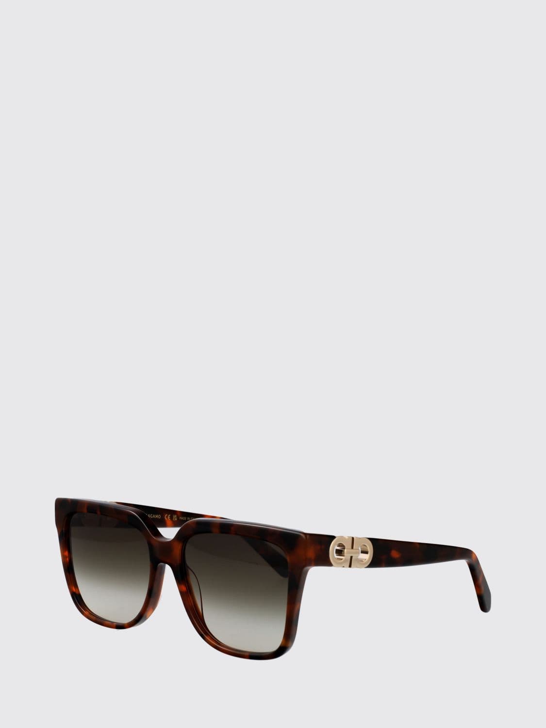 Ferragamo Rectangular Cat-Eye Sunglasses in Acetate with Gancini Logo · 58