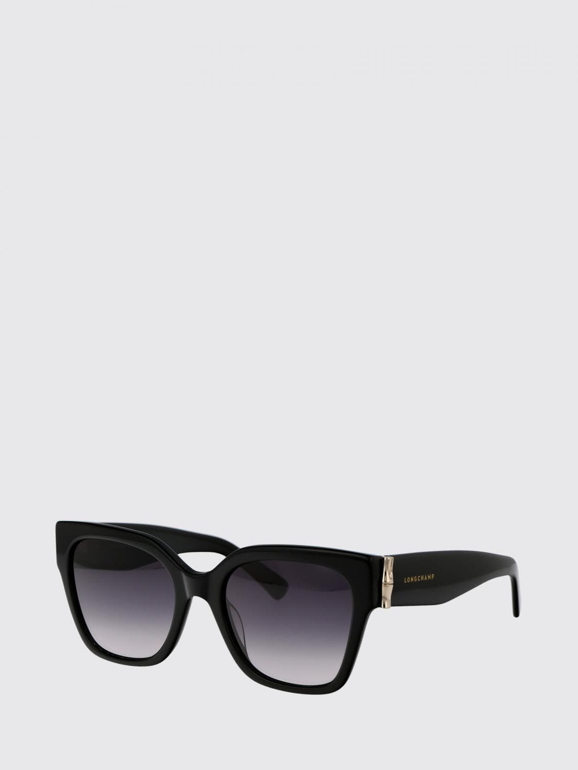 Longchamp Oversized Teardrop Sunglasses in Acetate with Metallic Logo
