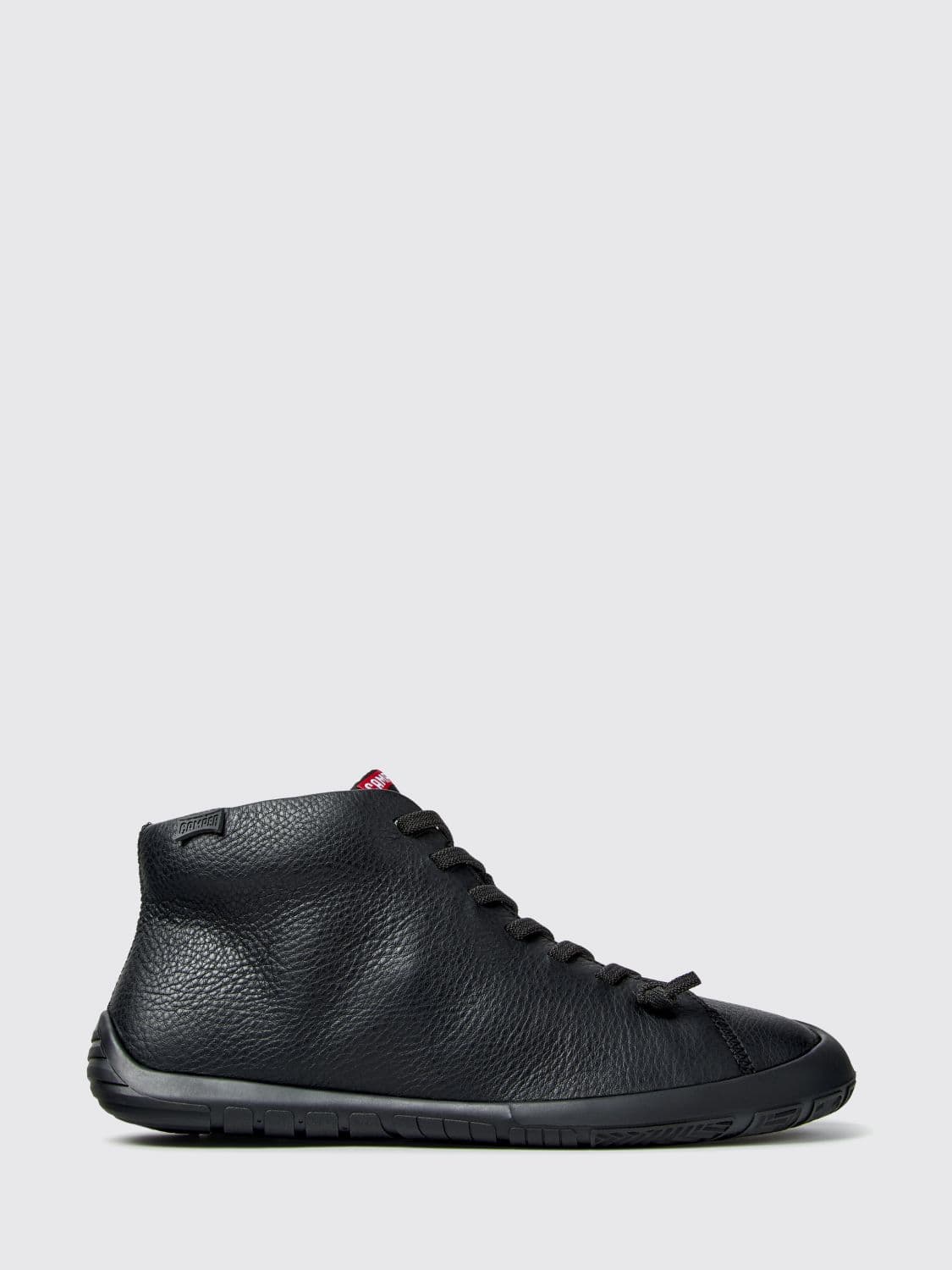 Camper Peu Path+ High Top Sneakers in Grained Leather with Elastic Laces