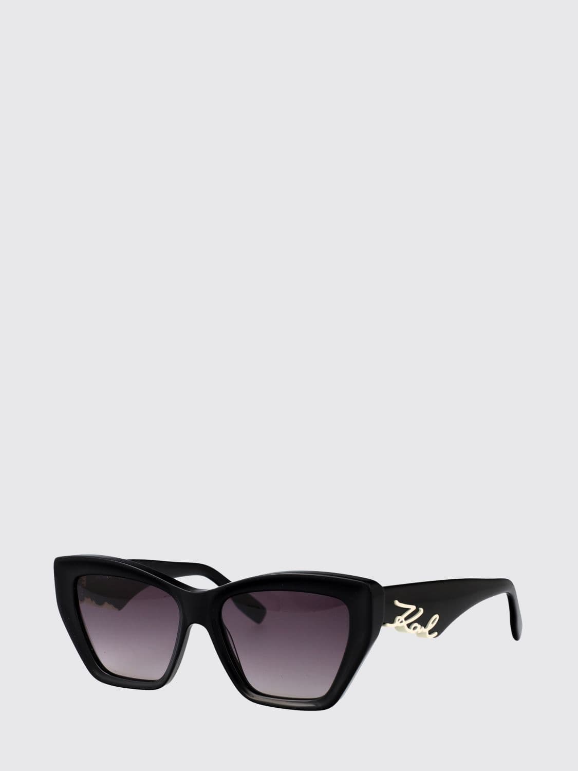 Karl Lagerfeld Cat Eye Sunglasses in Acetate with Metallic Logo · 55