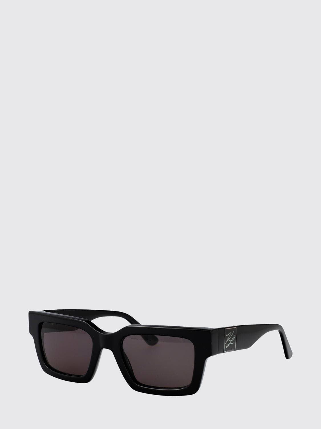 Karl Lagerfeld Rectangular Acetate Sunglasses with Tone-on-Tone Logo · 51